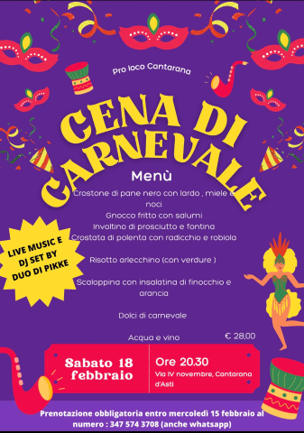 Cantarana | Cena di Carnevale (edizione 2023)